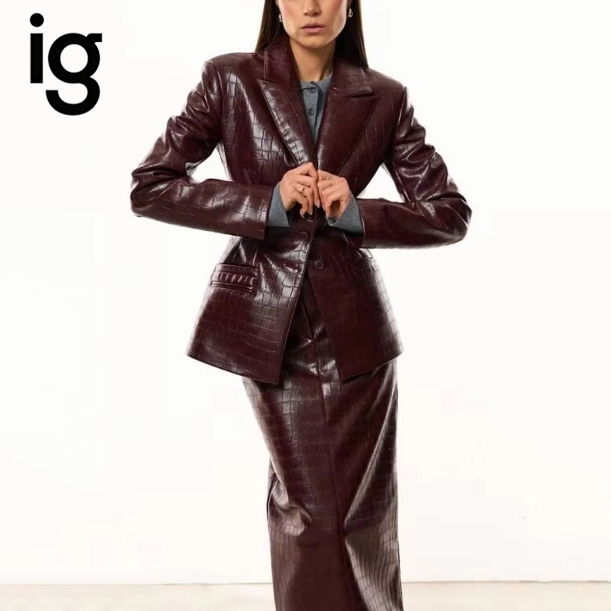 IG Women Burgundy Croc Faux Le - Fly Line 评论和价格