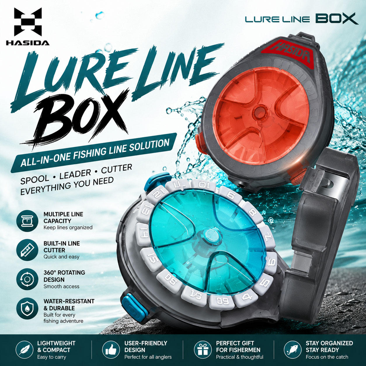 HASIDA Fishing Line Box with C - Fishing Line Dispenser 评论和价格